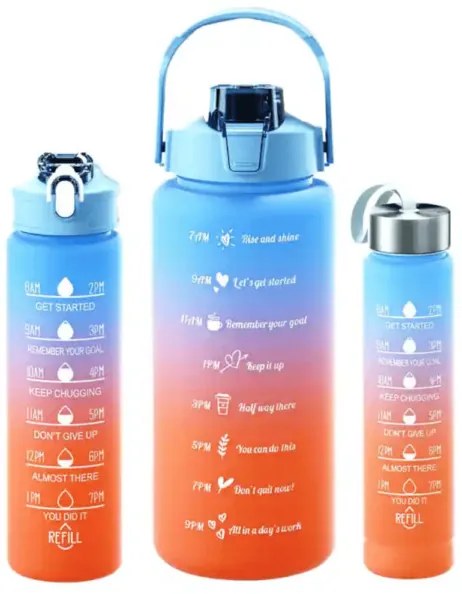 Havita 3in1 motivációs kulacs szett 2L/900ML/300 ML Családi készlet