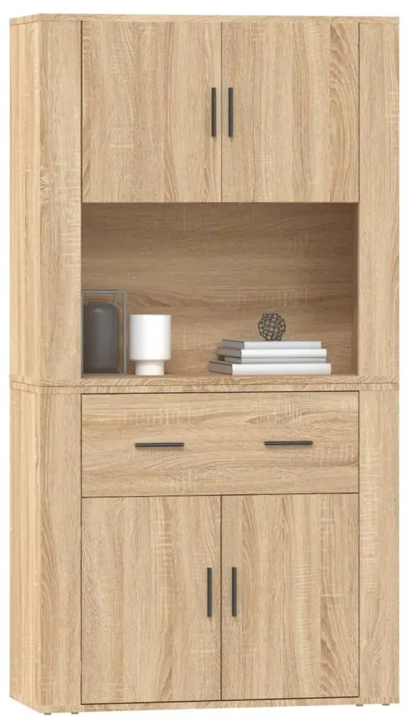 sonoma tölgy szerelt fa magasszekrény
