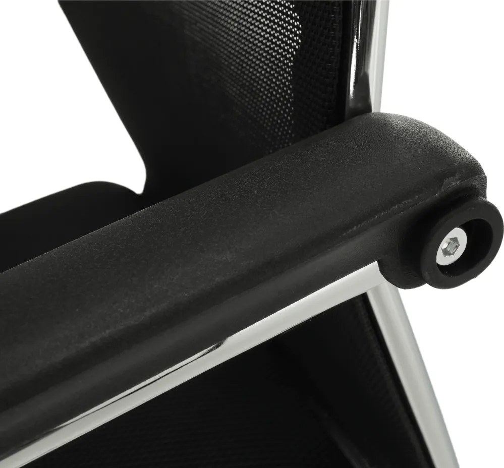 Tárgyalószék, fekete/ezüst, ESIN