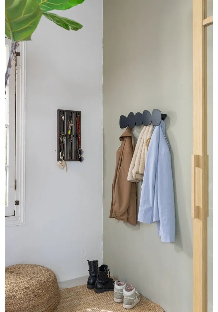 Fekete fém fali fogas 58 cm Tumulo – Spinder Design