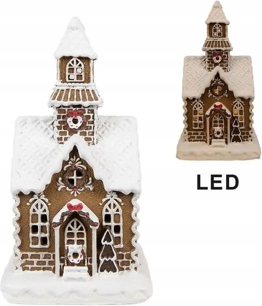 Karácsonyi mézeskalács házikó LED-es fényekkel 25 cm