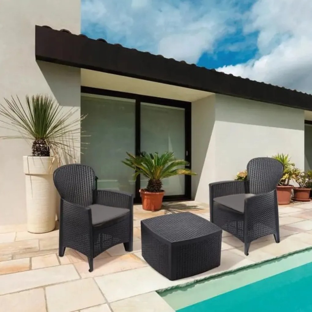 Kerti garnitúra TREE, 3 részes, antracit színben I.P.A.E-Progarden