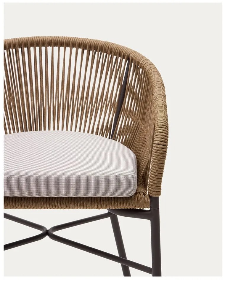 Bézs fém-párnázott kerti bárszék Yanet – Kave Home