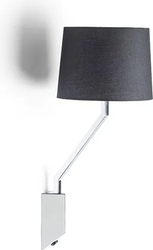 RENDL SHARP fali lámpa fekete króm 230V LED E27 15W