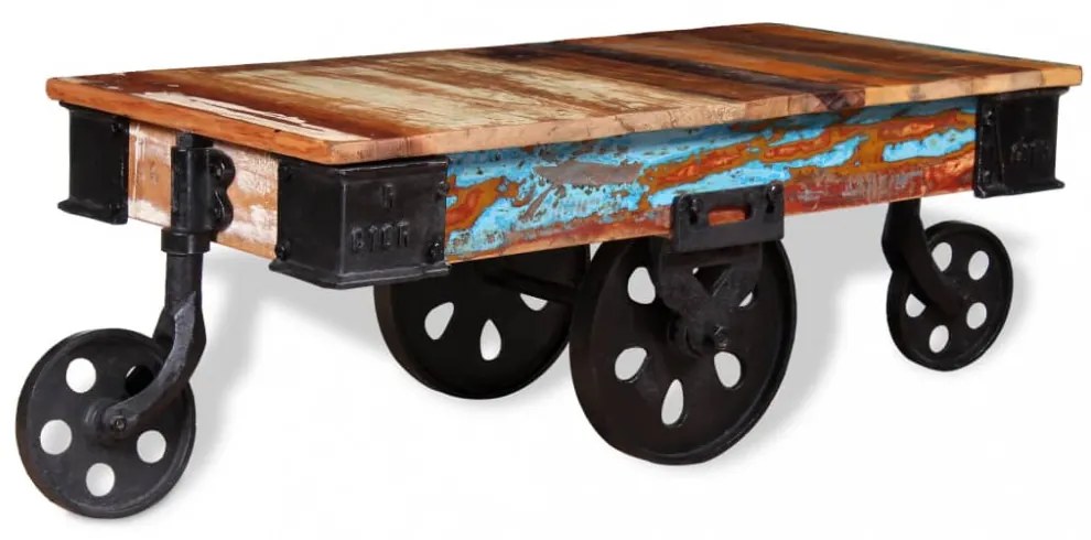 vidaXL újrahasznosított fa dohányzóasztal 90 x 45 x 35 cm