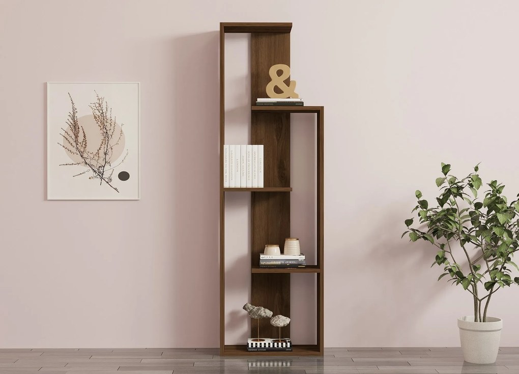 Könyvespolc Wand 160x50x19,6 cm - Walnut