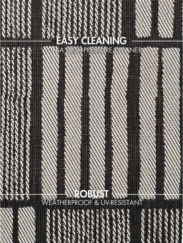 Fekete-krémszínű kültéri-beltéri szőnyeg 160x230 cm Haringey Allington – Ted Baker