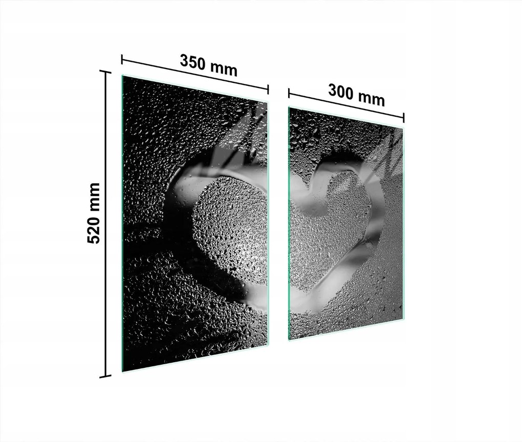 Üveg Konyhai Védőlap 65x52 Szív
