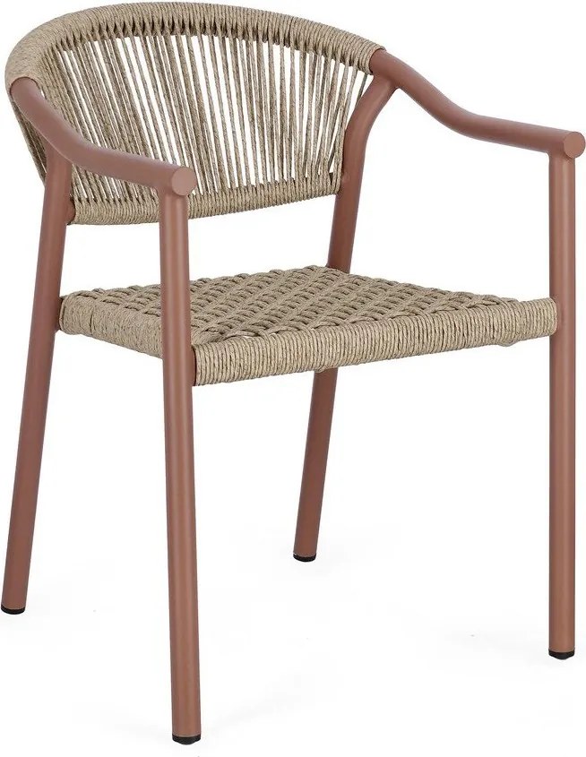 Piros-natúr színű fém kerti szék Canarias – Bizzotto