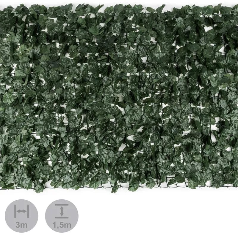 Blumfeldt Fency Dark Ivy, sötétzöld, borostyán, kerítés, védelmet nyújt a kíváncsi tekintetekkel és a széllel szemben, 300 x 150 cm