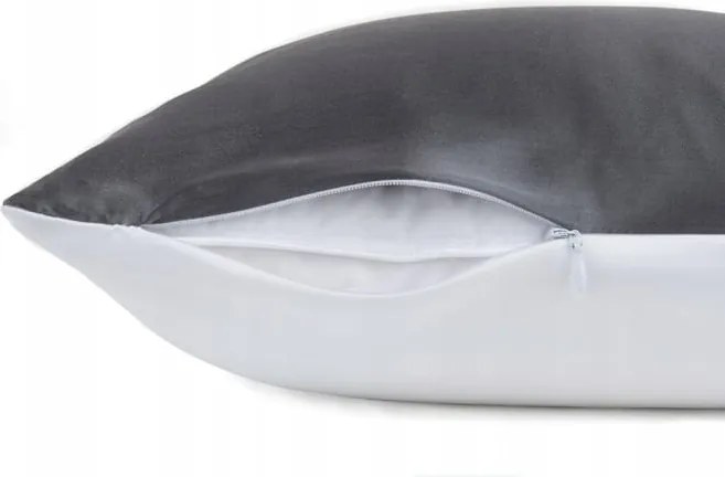 Selyem párnahuzat 40x40 bambusz sötétszürke