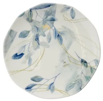 24 darabos porcelán étkészlet, fehér/kék