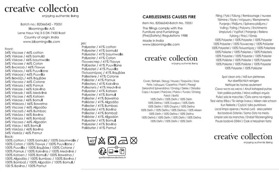 Pamutkeverék díszpárna 50x50 cm Asu – Bloomingville