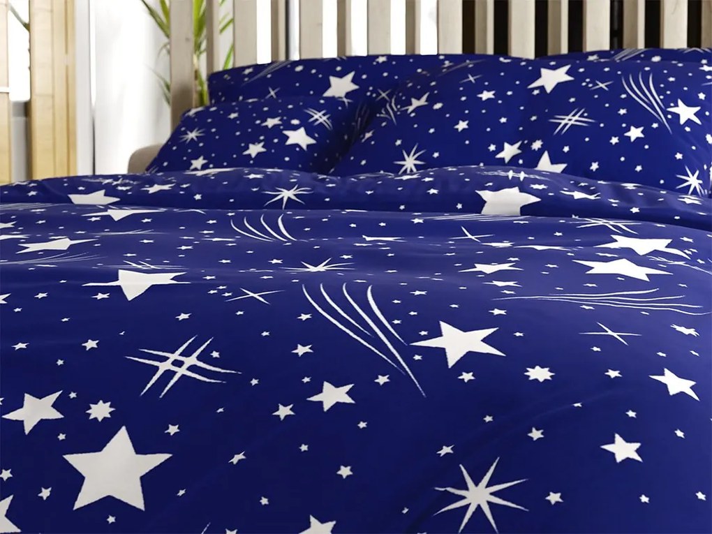 Krepp ágynemű NIGHT SKY POLY kék Ágyneműhuzat mérete: 70 x 90 cm | 140 x 220 cm