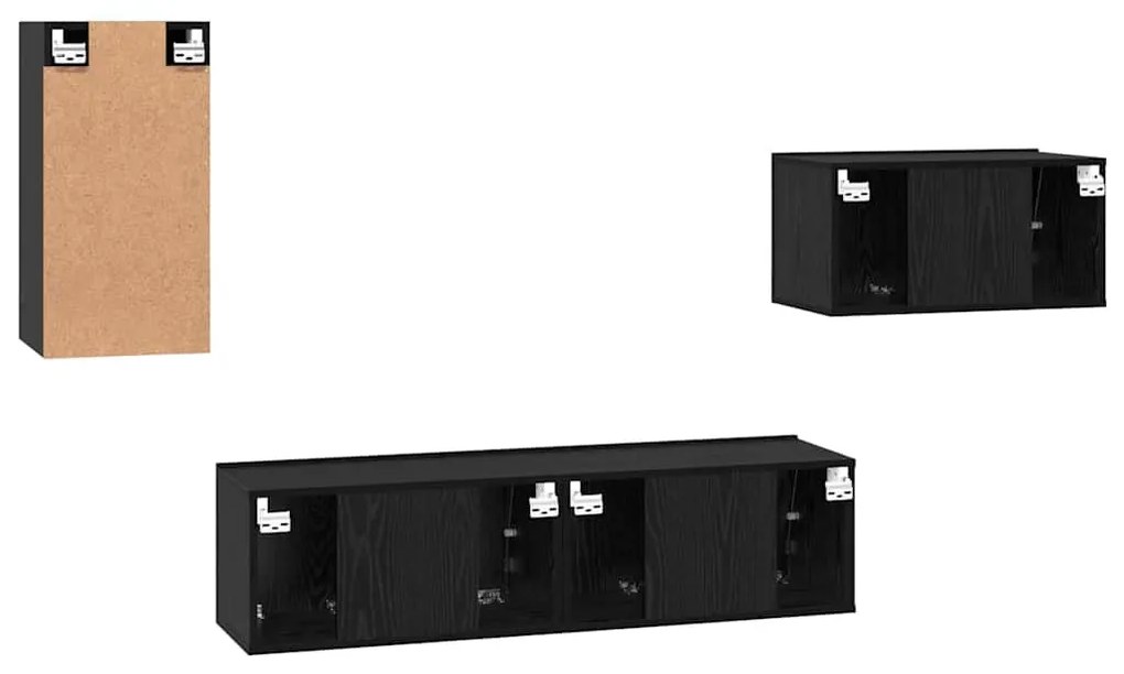 TV szekrény garnitúra 4 pcs Musta tammi 30.5 x 30 x 60 cm