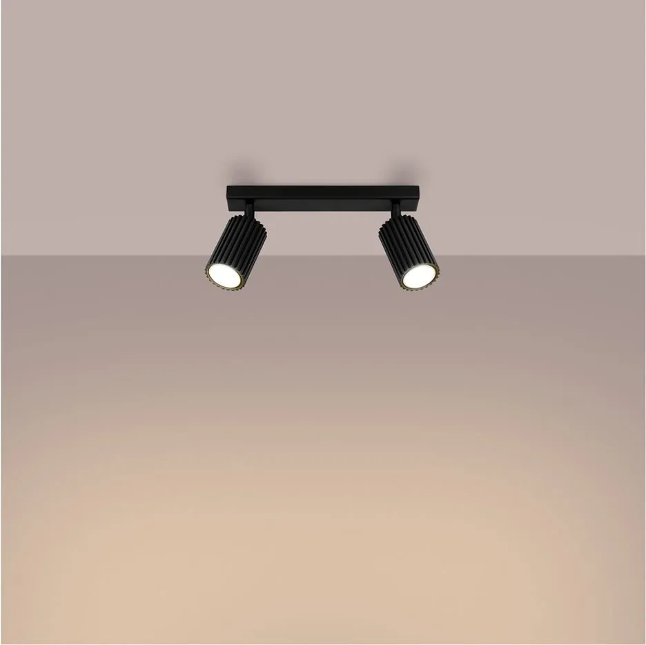 Fekete spotlámpa 6,5x30 cm Gleam – Sollux