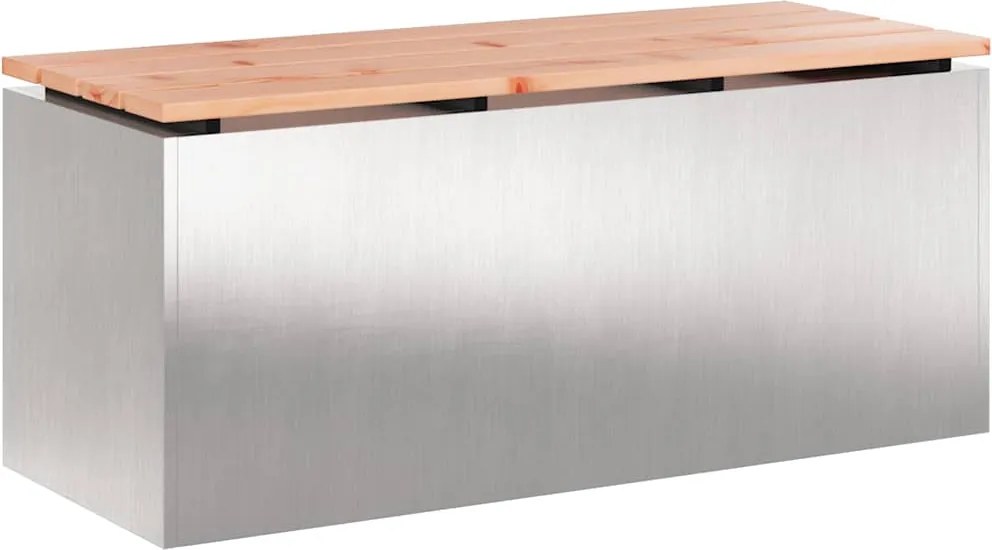 vidaXL Kerti pad Ezüst 100 x 40 x 43 cm Rozsdamentes acél