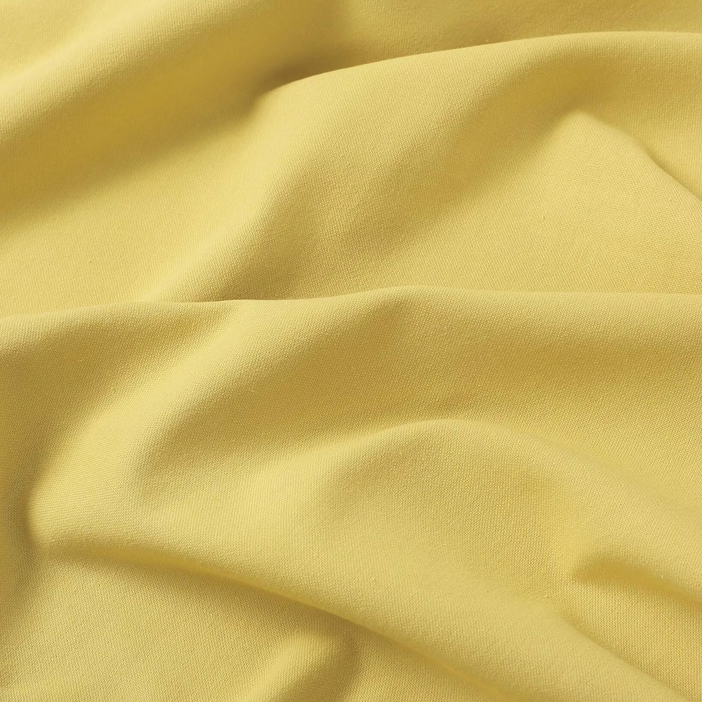 Goldea lenvászon keveréket tartalmazó körgumis lepedő - sárga 120 x 200 cm