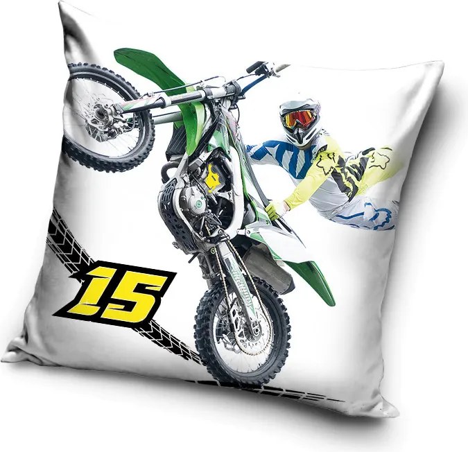 Motokrossz White 15 párnahuzat 40x40 cm