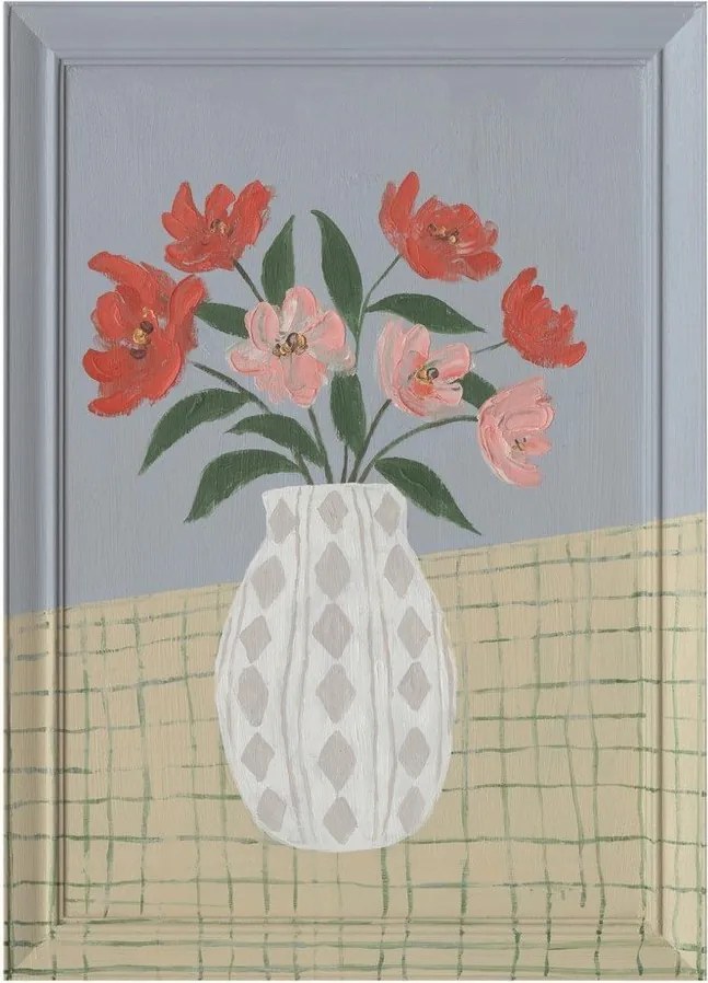 Kézzel festett keretezett-vászon kép 50x70 cm Village – Bizzotto