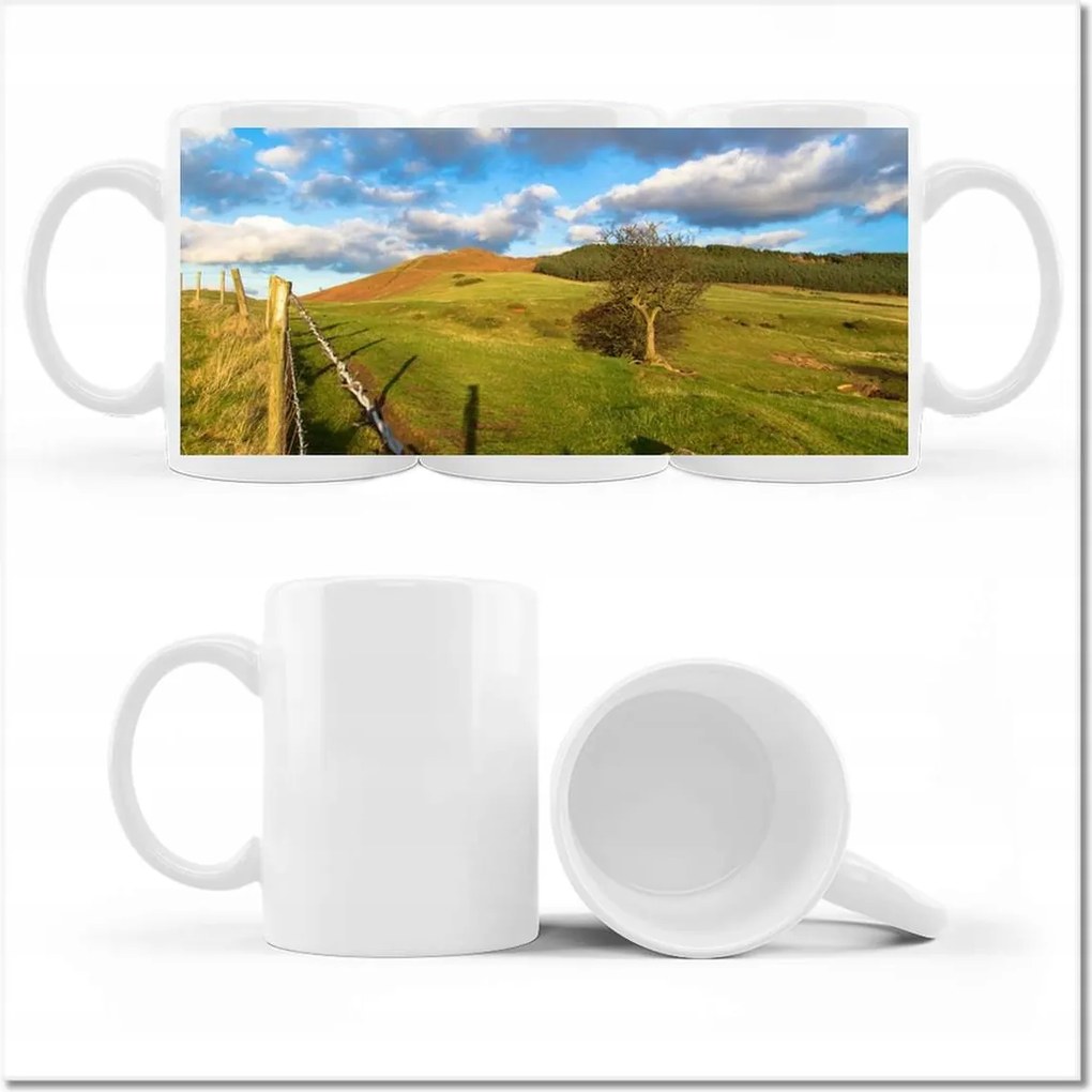 Bögre fényképpel Tájkép réttel