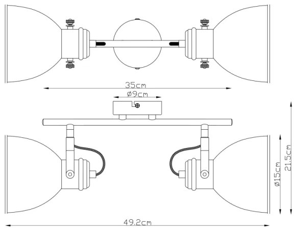 Globo 54018-2 - Spotlámpa WIHO 2xE27/40W/230V