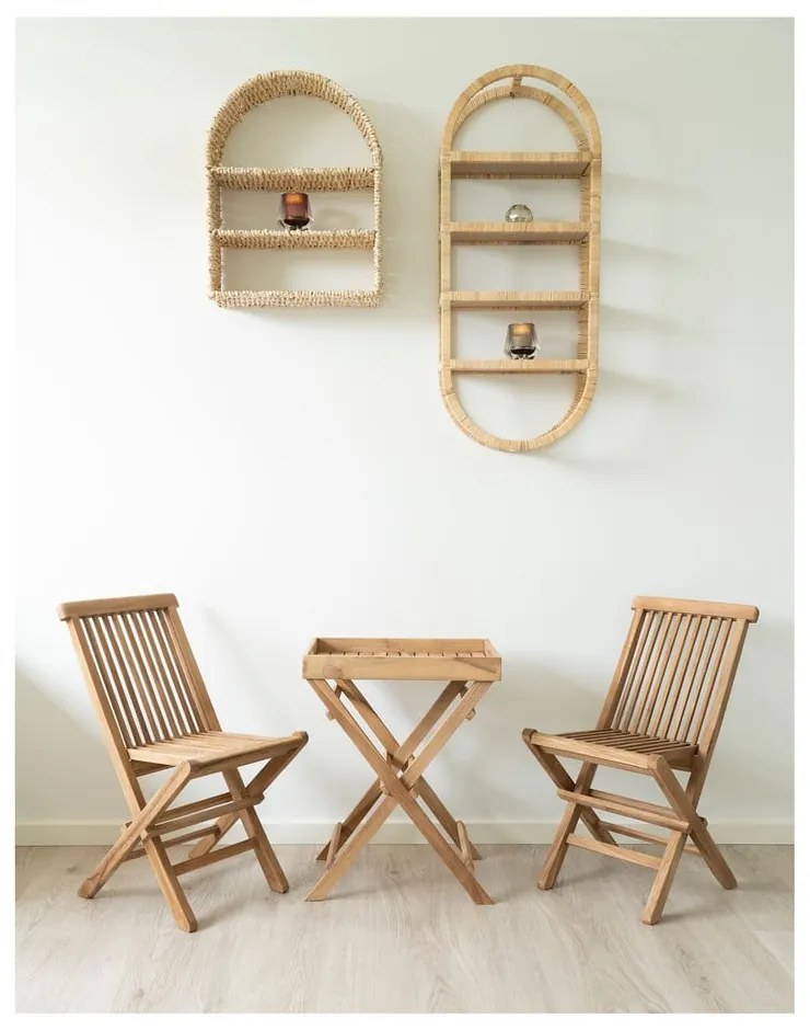 Natúr színű többszintes rattan fali polc Namur – House Nordic