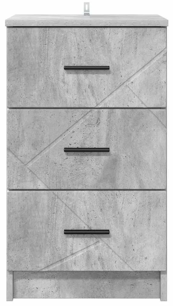 Éjjeliszekrény fiókkal Beton szürke 38 x 38 x 66 cm Faanyag