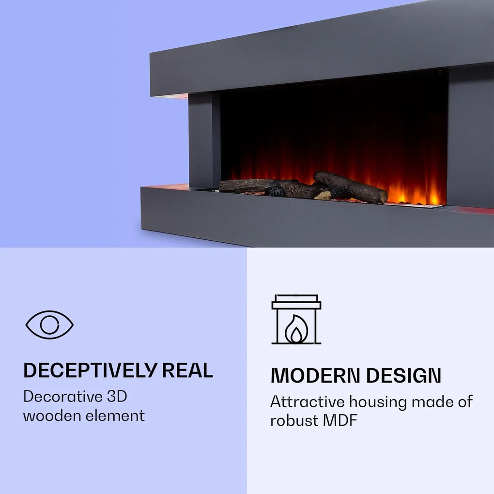 Studio Light & Fire 1, Smart, kandalló, 1000/2000 W, MDF, WiFi Control