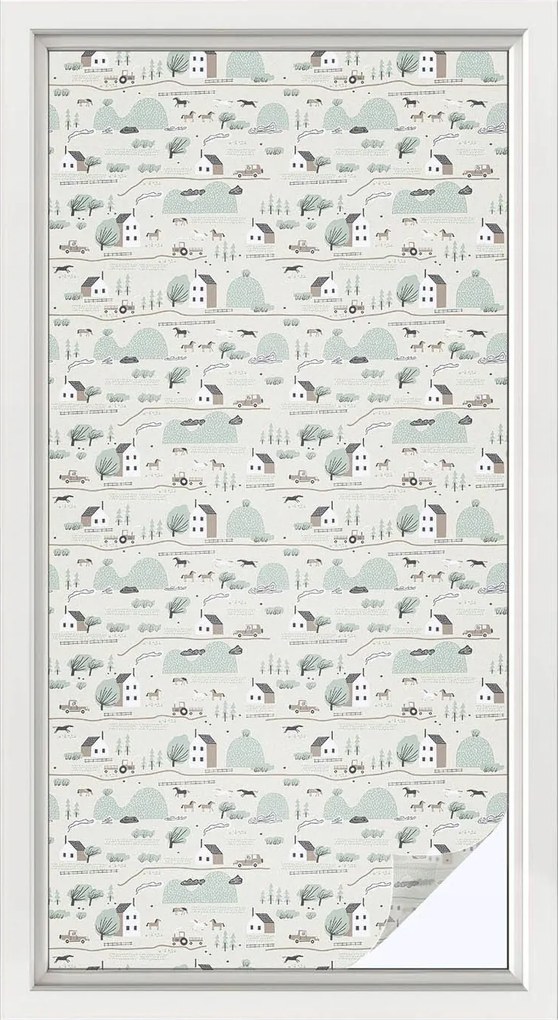 Öntapadós szélvédő furnér Adatvédelem Idilli falu 50x100