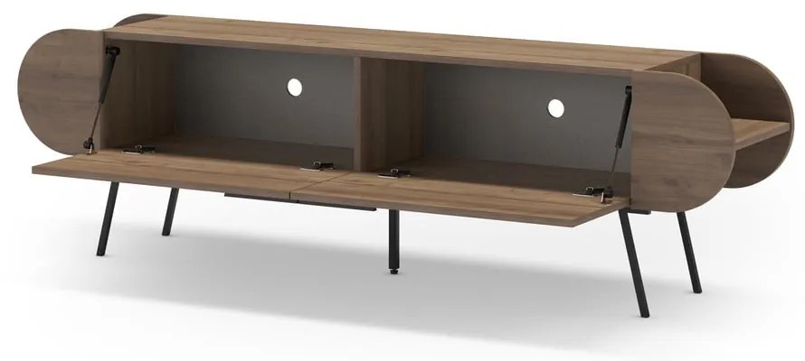 Natúr színű TV-állvány diófa dekorral 195x57 cm Saluso – Marckeric