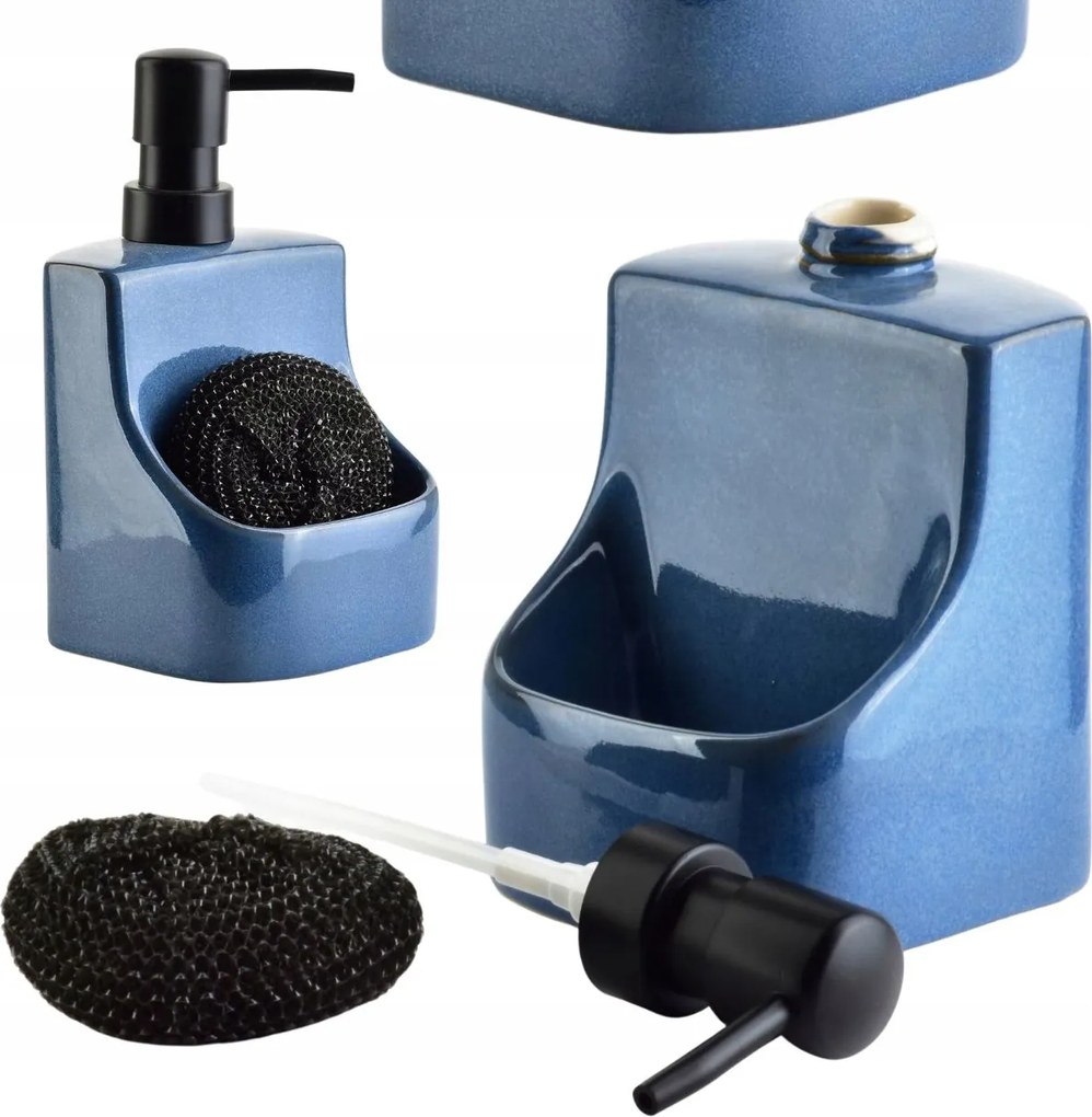 Dekoratív folyadék szappanadagoló 450 ml-es edényekhez, asztali szivaccsal