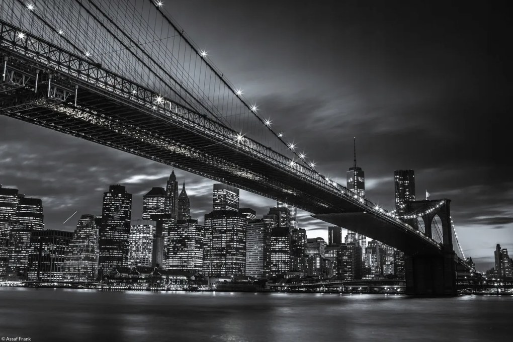 Poszter 30x20cm Brooklyn híd és Alsó-Manhattan panoráma alkonyatkor 4
