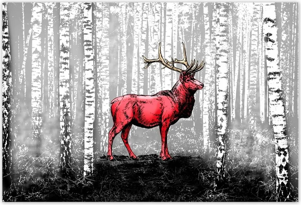 Poszterek 185x125 Szarvas Nyírfa Erdő