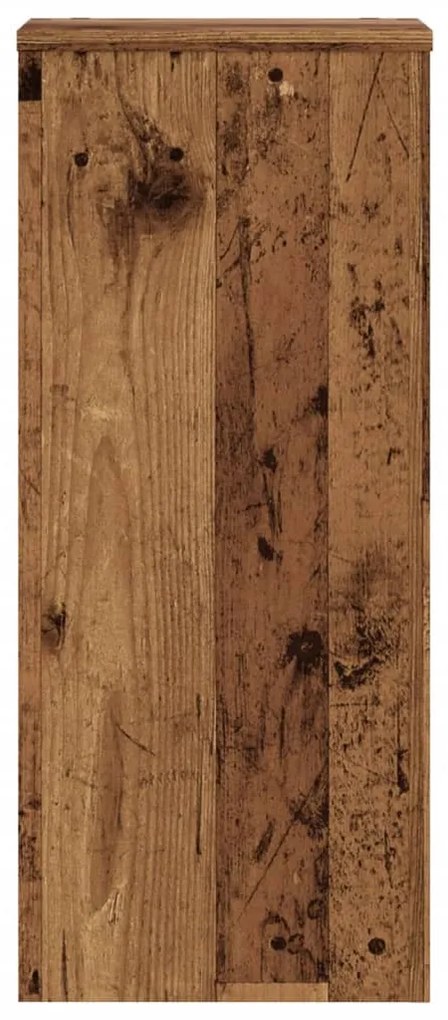 2 db antik fa színű szerelt fa növénytartó állvány 30x30x70 cm