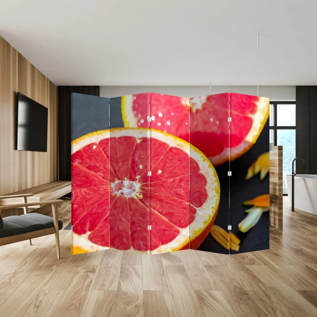 Paraván - Szeletelt grapefruit (210x170 cm)