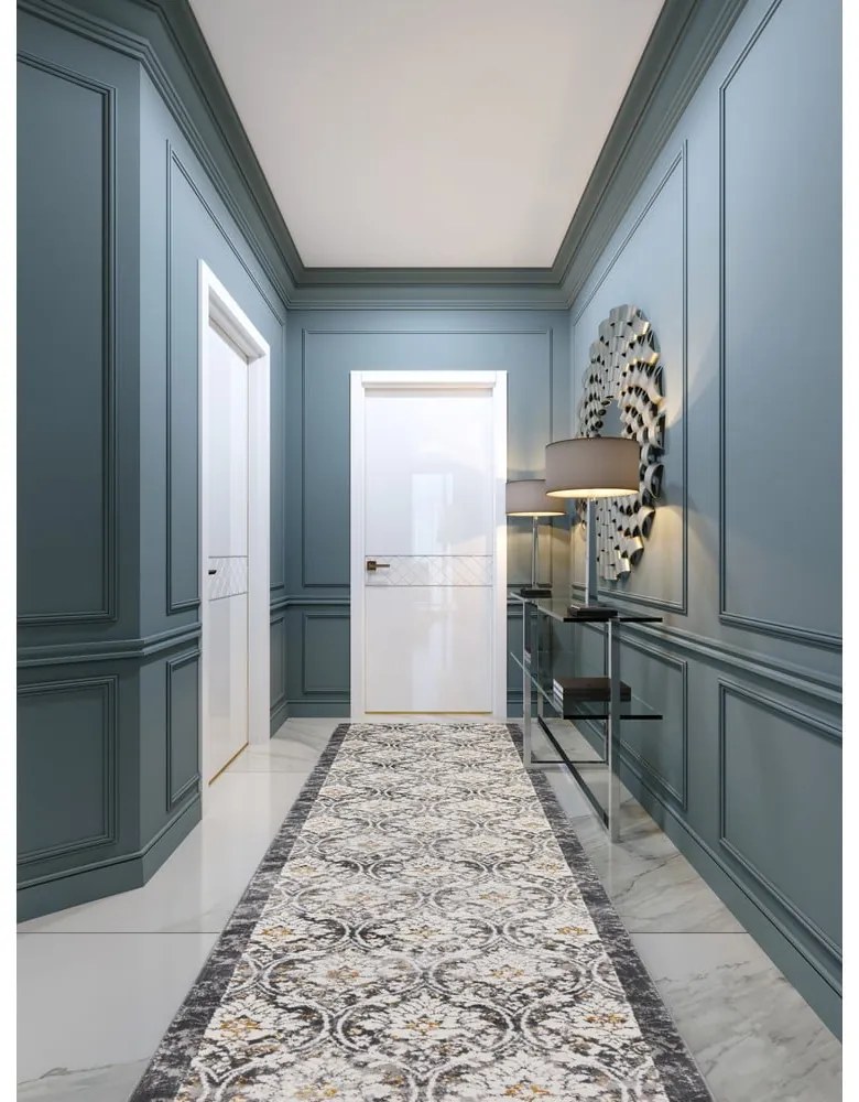 Sötétszürke-elefántcsont színű futószőnyeg 67x200 cm Soft Viskan – FD