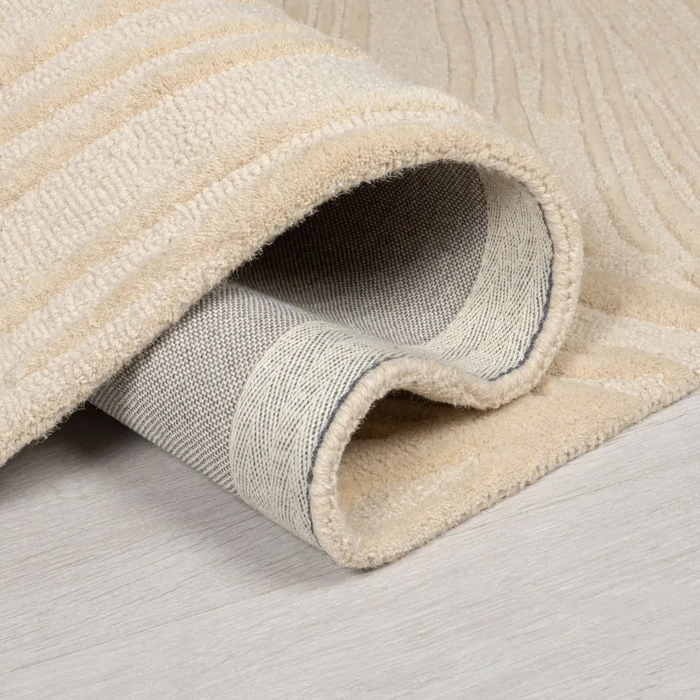 Bézs gyapjú szőnyeg 200x290 cm Lino Leaf – Flair Rugs