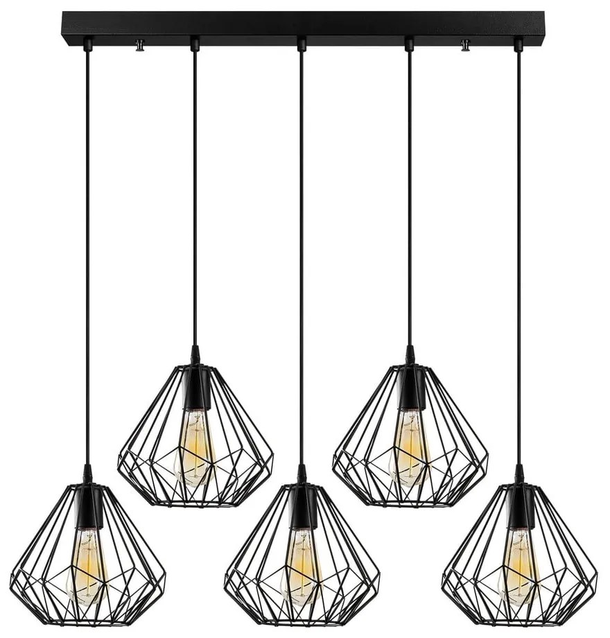 Fekete függőlámpa fém búrával Diamond – Opviq lights