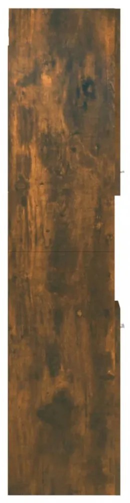 füstös tölgy színű szerelt fa fürdőszobaszekrény 30x30x130 cm