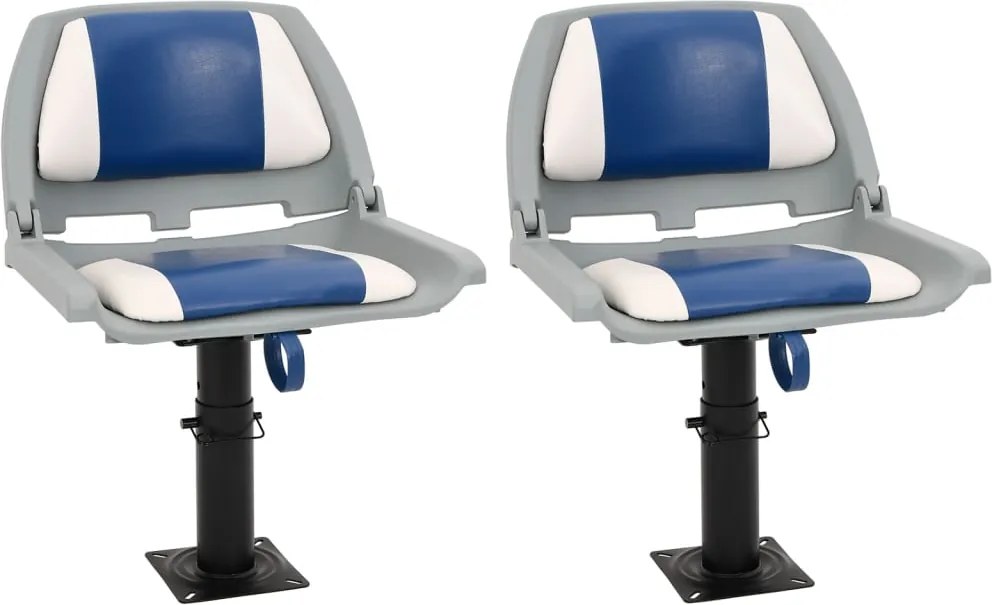 vidaXL 4 részes kék és fehér összecsukható hajóülés 48x51x41 cm