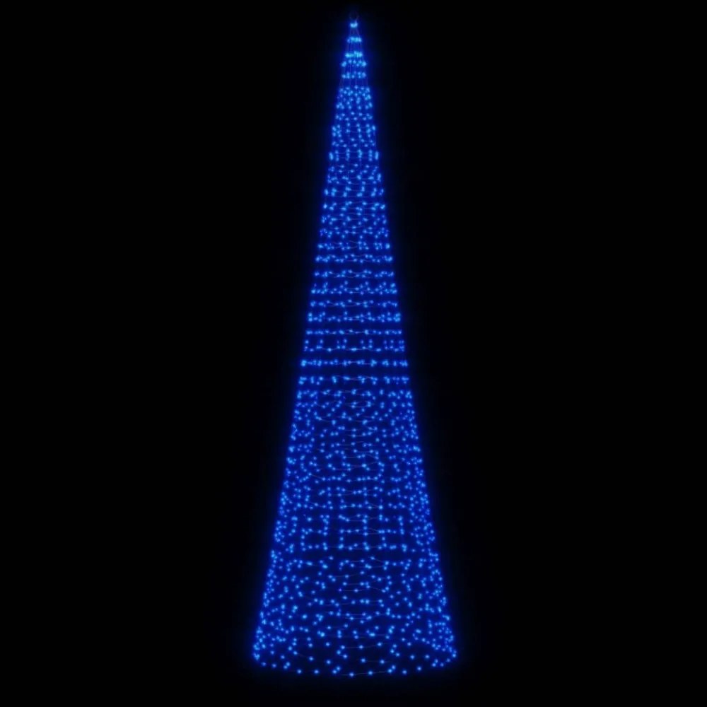 kék LED karácsonyfa zászlórúdra 1534 LED 500 cm