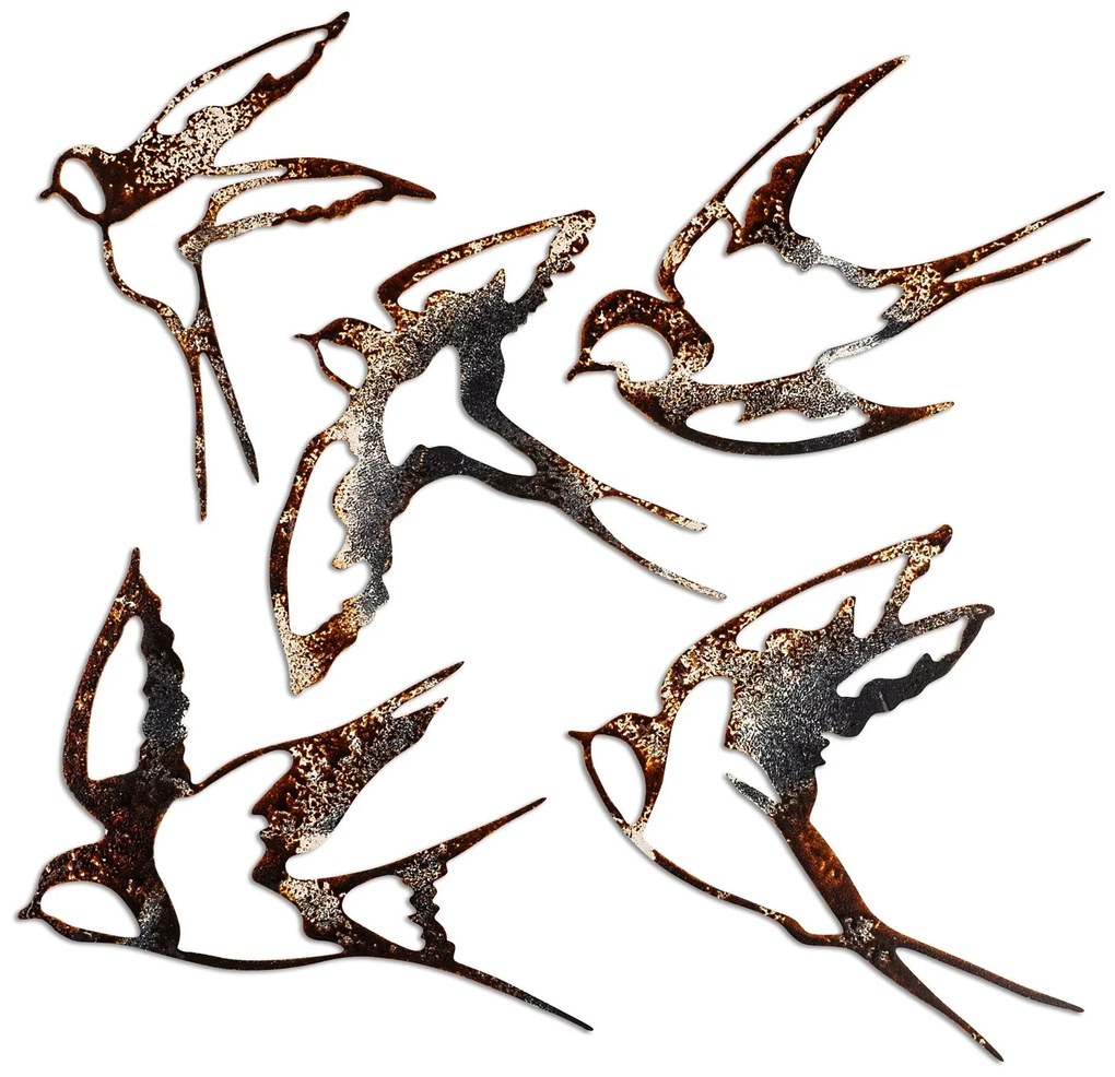 Fém fali dekoráció, Birds-2