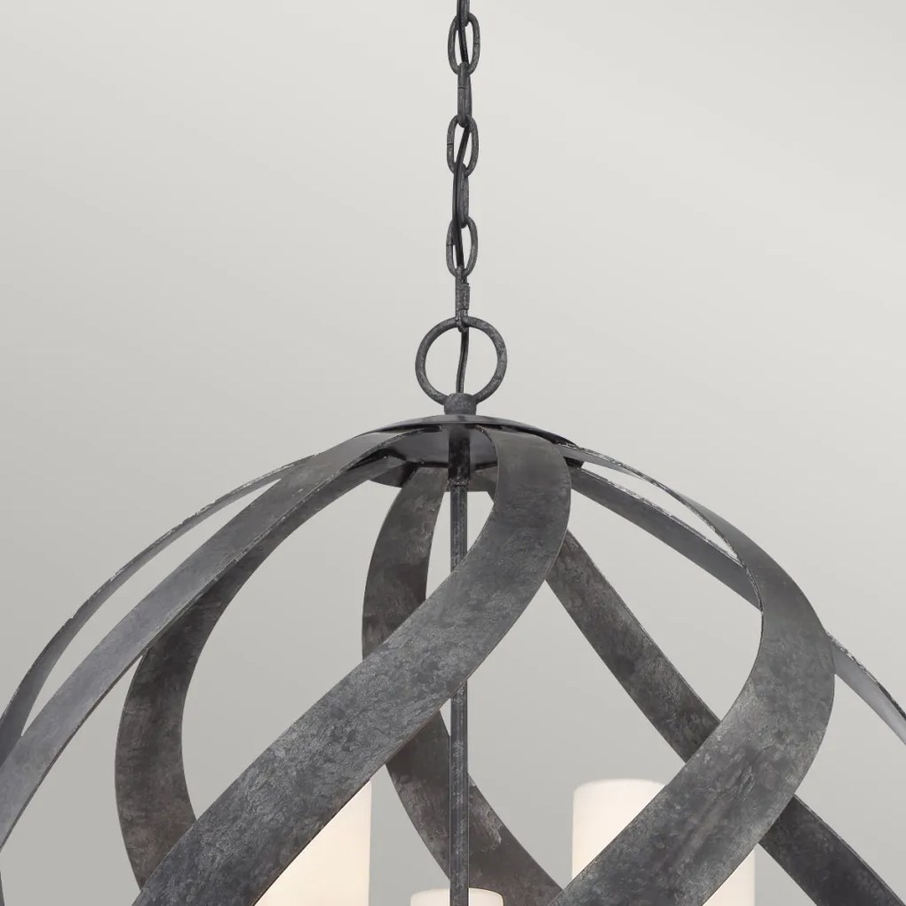 ELSTEAD QNBLACKSMITH5POBK BLACKSMITH Kültéri Függő Lámpa Fekete, Opál IP44