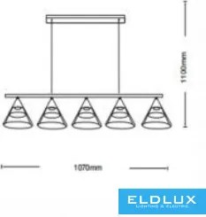 ELDLUX A69-3C Többágú Függesztett Lámpa IP20