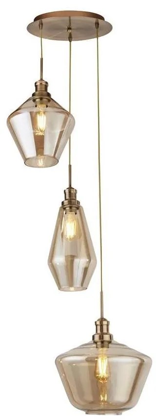 Searchlight 5423-3AB - Csillár zsinóron MIA 3xE27/60W/230V sárgaréz