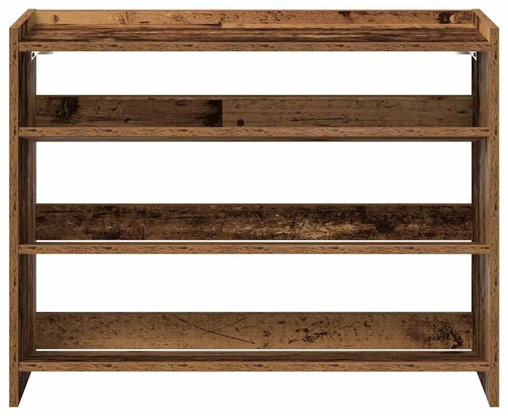 antik fa szerelt fa cipőtartó 80x25x62 cm