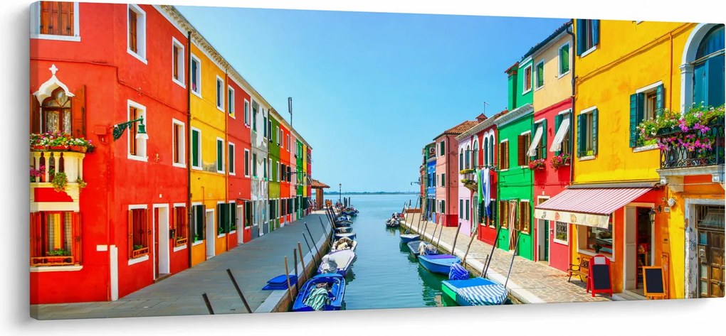 Kép - Burano sziget, Velence, Olaszország (120x50 cm)