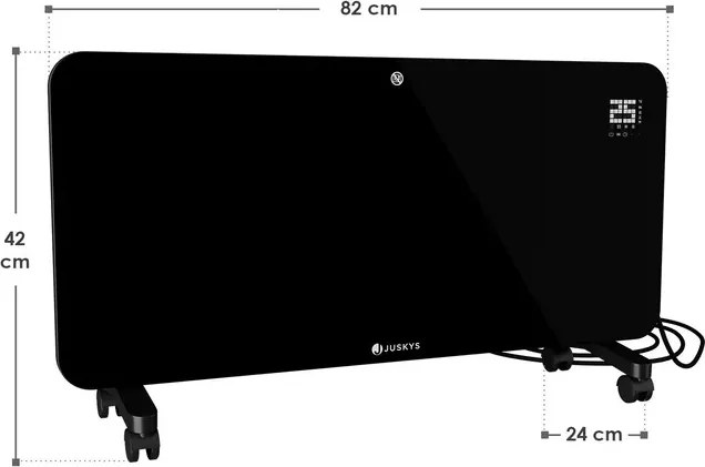 Juskys 2000W elektromos hősugárzó – fekete