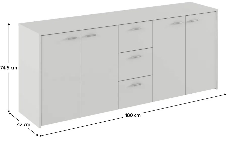 HUGOS 180 szekrény, fehér